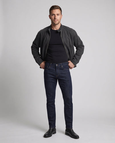 Herren Oversize-Jeansjacke mit Stehkragen und Zwei-Wege-Reißverschluss Drune