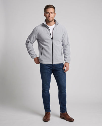 Herren Fleecejacke mit Stehkragen und Reißverschluss Drune