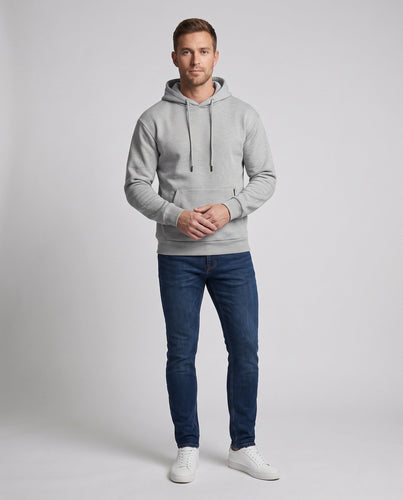 Herren Kapuzenpullover mit Kängurutasche, seitlichem Reißverschluss und weichem Fleecefutter Drune