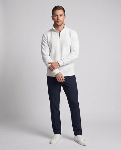 Herren Strukturiertes Halbzip‑Sweatshirt mit Stehkragen und Waffelstruktur Drune