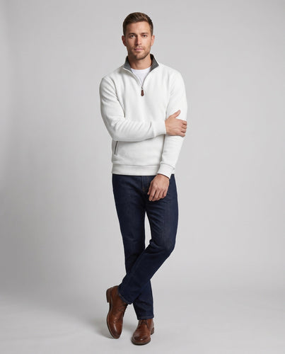 Herren Thermo-Rippfleece-Pullover mit halbem Reißverschluss und Kängurutasche Drune