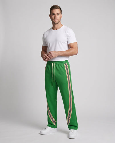 Herren Weite Lounge-Trainingshose mit seitlichen Retro-Kontraststreifen Drune