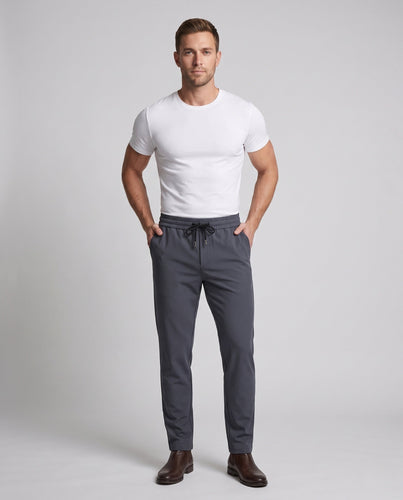 Herren Slim-Fit Joggerhose mit elastischem Bund, Kordelzug und engen Bündchen Drune