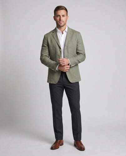 Herren Leichter Leinenblazer mit strukturierter Optik und taillierter Silhouette Drune
