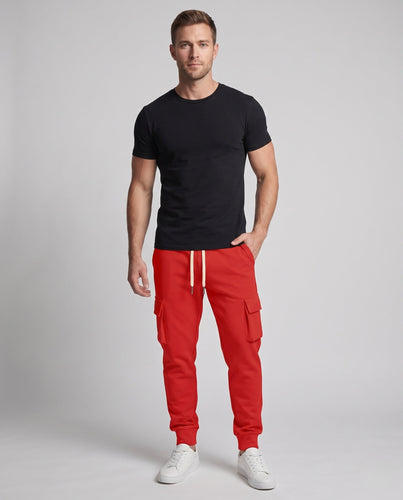 Herren Cargo-Jogginghose mit seitlichen Pattentaschen, Kordelzug und schmalem Bündchen Drune