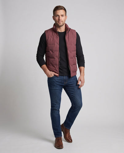 Herren Ärmellose Winter-Thermoweste mit Sherpa‑Futter, hohem Stehkragen und Reißverschluss Drune