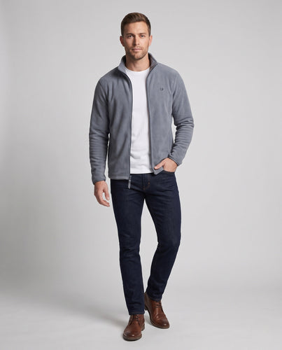 Herren Fleece-Reißverschlussjacke mit wärmender Teddy-Innenseite und Stehkragen Drune
