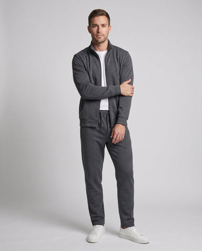 Herren Modernes Freizeit-Jogginganzug-Set aus Performance-Fleece mit Stehkragen und Reißverschlusstaschen Drune