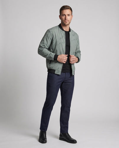 Herren Urban-leichte Windbreaker-Bomberjacke mit dezenter Camouflageprägung und kontrastierenden Rippbündchen Drune