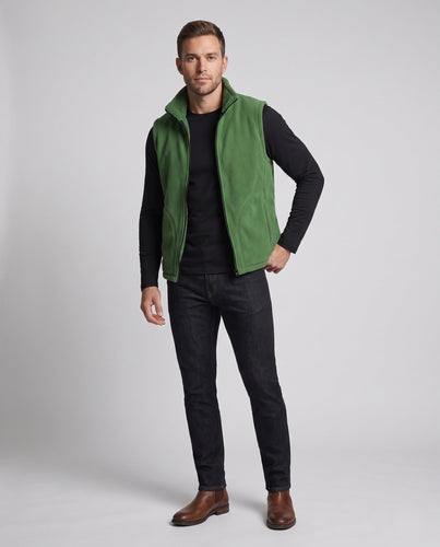 Herren Warme Thermo-Fleeceweste mit Sherpa-Innenfutter, Stehkragen und verdeckten Eingrifftaschen Drune
