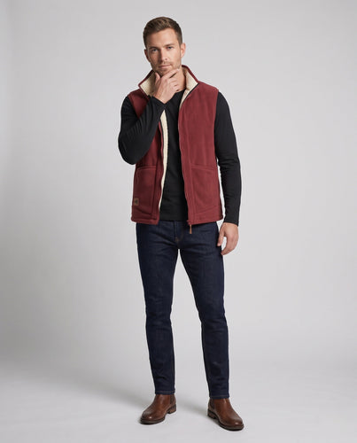 Herren Warmgefütterte Fleece‑Teddyweste mit hohem Stehkragen, kuscheligem Sherpa‑Futter und Fronttaschen Drune