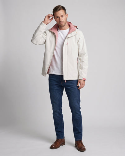 Herren Wasserfeste Softshell-Outdoorjacke mit Kapuze, winddichter Außenlage und verdeckter Reißverschluss Drune