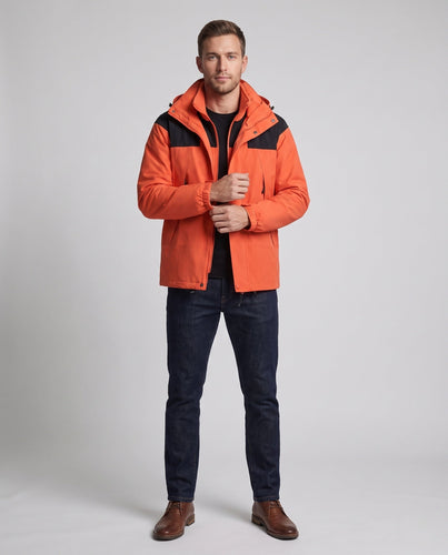 Herren Zweiteilige Softshell-Outdoorjacke mit abnehmbarer Fleece-Innenjacke und Kapuze Drune