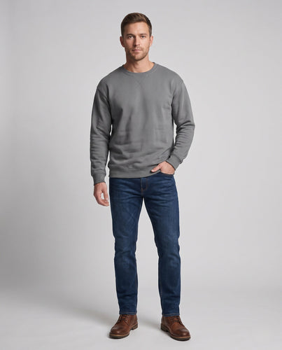 Unisex Oversize-Sweatshirt mit Rundhalsausschnitt, angerauter Innenseite und gerippten Abschlüssen Drune