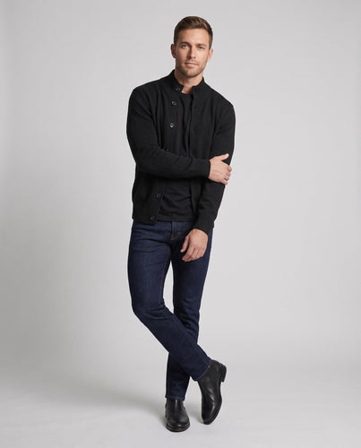 Herren Modische Strickjacke mit hohem Kragen Drune