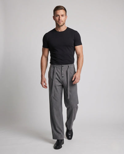 Herren Stylische Weite Stoffhose Drune