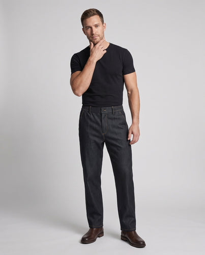 Herren Weitgeschnittene Denim-Hose mit komfortablem Bund Drune
