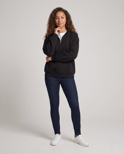 Damen Bequemer und stilvoller Sweatshirt mit Reißverschluss Drune