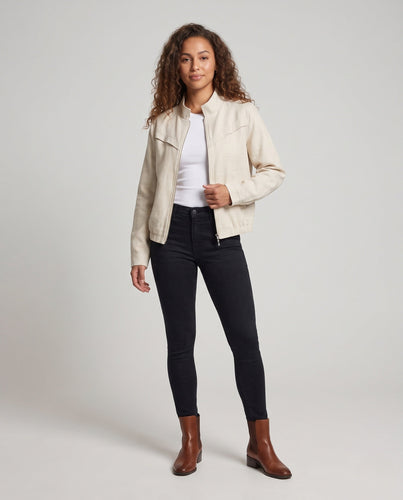 Damen Modische und leichte Übergangsjacke mit Stehkragen Drune