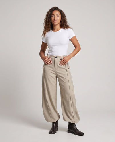 Damen Modische weite Stoffhose Drune