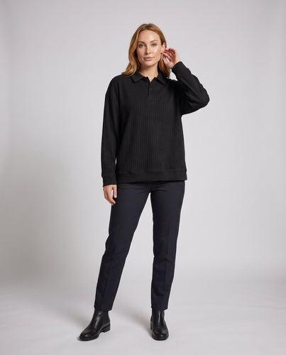 Damen Modisches Oversized Poloshirt mit strukturiertem Design Drune
