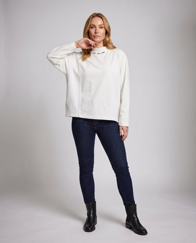 Damen Modisches Oversized Sweatshirt mit hohem Kragen Drune