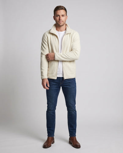 Damen Flauschige Fleecejacke mit Teddyfutter, Stehkragen und Reißverschluss Drune