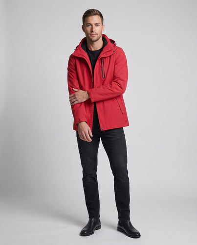 Herren beheizbare Winterparka mit USB‑Heizsystem, wind‑ und wasserabweisender Thermobeschichtung und Kapuze Drune