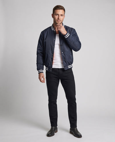 Herren College-Blouson mit gestepptem Thermofutter und kontrastierendem Rippkragen Drune