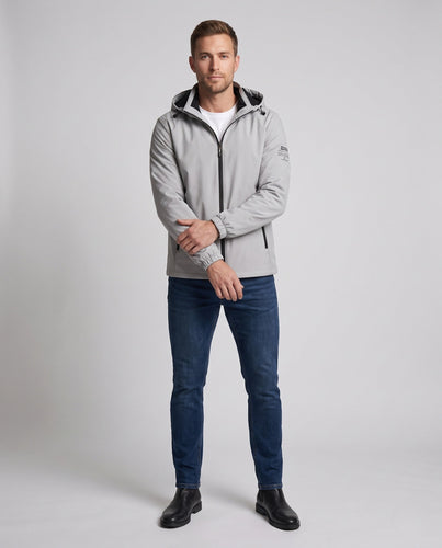 Herren Kapuzen-Funktionsjacke mit wärmender Fleece-Innenlage und wasserabweisender Shell Drune