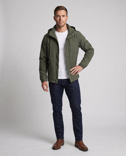 Herren wind- und wasserabweisende Thermo-Kapuzenjacke mit Thermofleece-Innenlage Drune