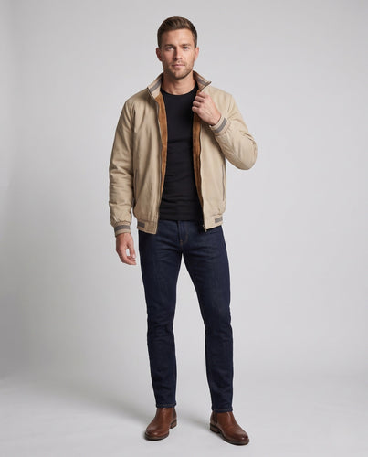 Herren Winddichte Teddy‑gefütterte Bomberjacke im Retro‑Athleisure‑Look Drune