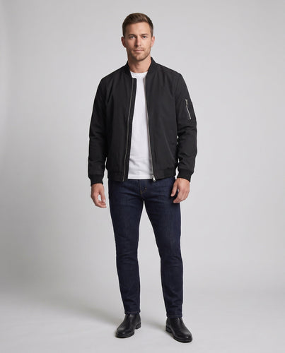 Herren leichter Bomberblouson im Aviator-Utility-Stil mit Ärmeltasche und gerippten Bündchen Drune
