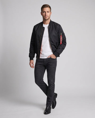 Herren leichter Nylon-Bomberjacke mit gesteppter Thermofütterung und Ärmeltasche Drune