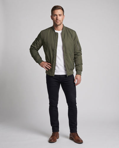 Herren leichter Nylon-Flightbomber mit Zwei-Wege-Reißverschluss und Ärmeltasche Drune