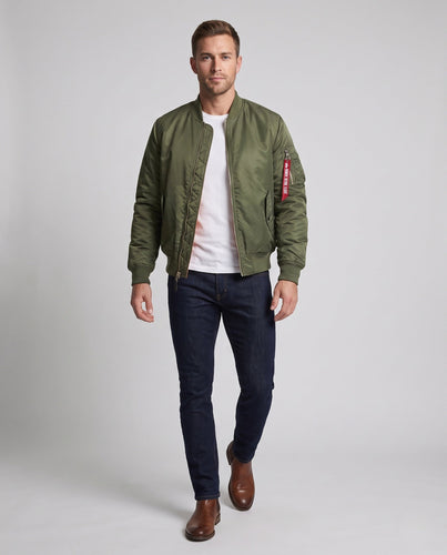 Herren Leichter Pilotblouson mit gesteppter Thermoisolierung, Ärmel-Utilitytasche und kontrastierendem Innenfutter Drune