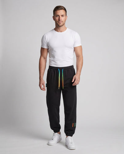Herren locker geschnittene Sweat‑Joggerhose mit Kordelzug, elastischen Bündchen und Cargo‑Seitentaschen Drune