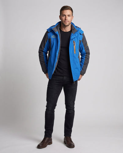 Herren wasserabweisender Softshellparka mit Teddyfleece Innenfutter und abnehmbarer Kapuze Drune