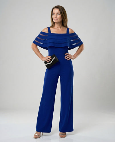 Abend Jumpsuit schulterfrei mit weitem Bein