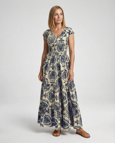 Damen Maxikleid Sommer Baumwolle