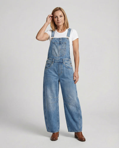 Damen Latzhose Baumwolle weit