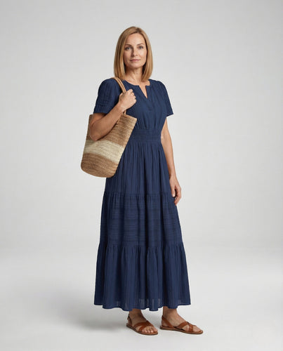 Freizeitkleid Damen Midikleid Falten