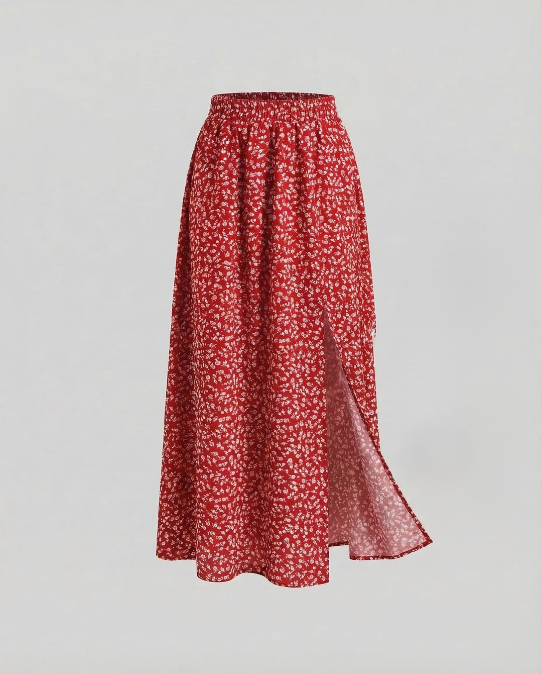 Maxirock Damen Blumenprint Schlitz