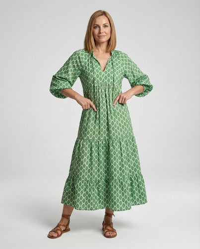 V-Ausschnitt Kleid Geometrisch Print Damen
