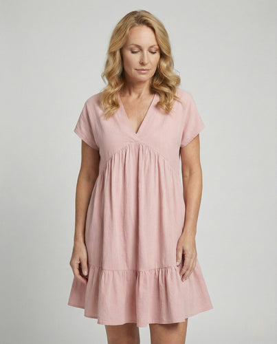 Damen Babydoll-Sommerkleid mit Empire-Taille