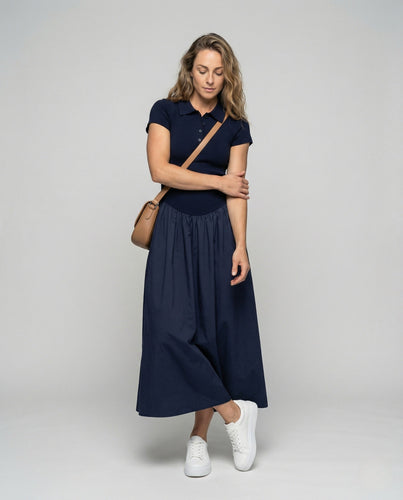 Damen Ärmelloses Maxikleid mit Polokragen