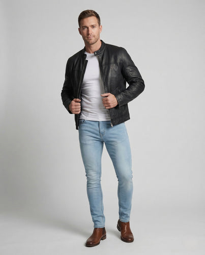 Herren Stretch Jeans Schmal Geschnitten mit Elastischem Bund