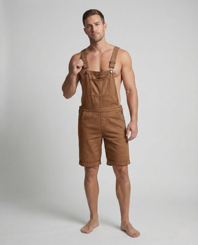 Herren Latzshorts Baumwollmix Verstellbare Träger