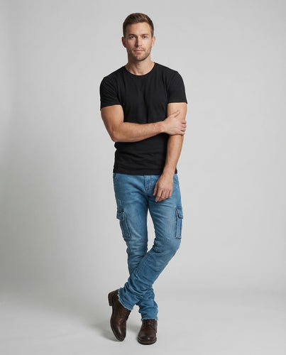 Herren Cargo Hose Stretch Denim