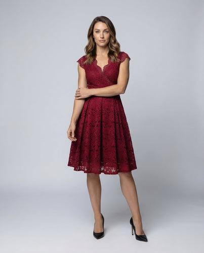 Damen Spitzenkleid A Linie